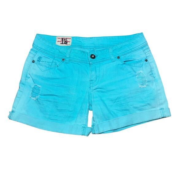 1st Kiss Denim Shorts Womens Small Distressed Rolled Cuff Casual Summer SEA21993 - Picture 3 of 16